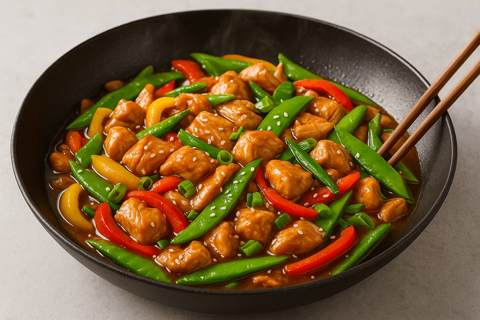Chicken and Pepper Stir-Fry with Ginger and Soy